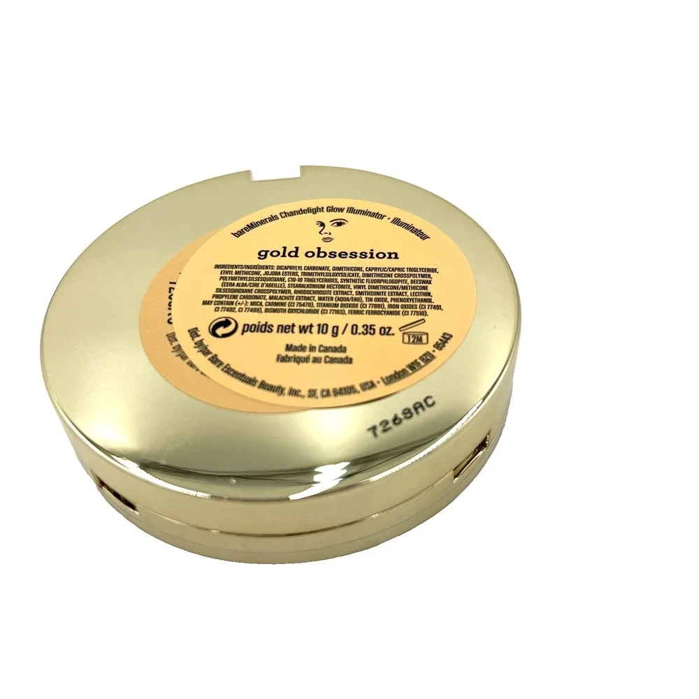 Bare Minerals Gold Obsession Chandelight Glow Illuminator Plus Brush 10g‎ NIB